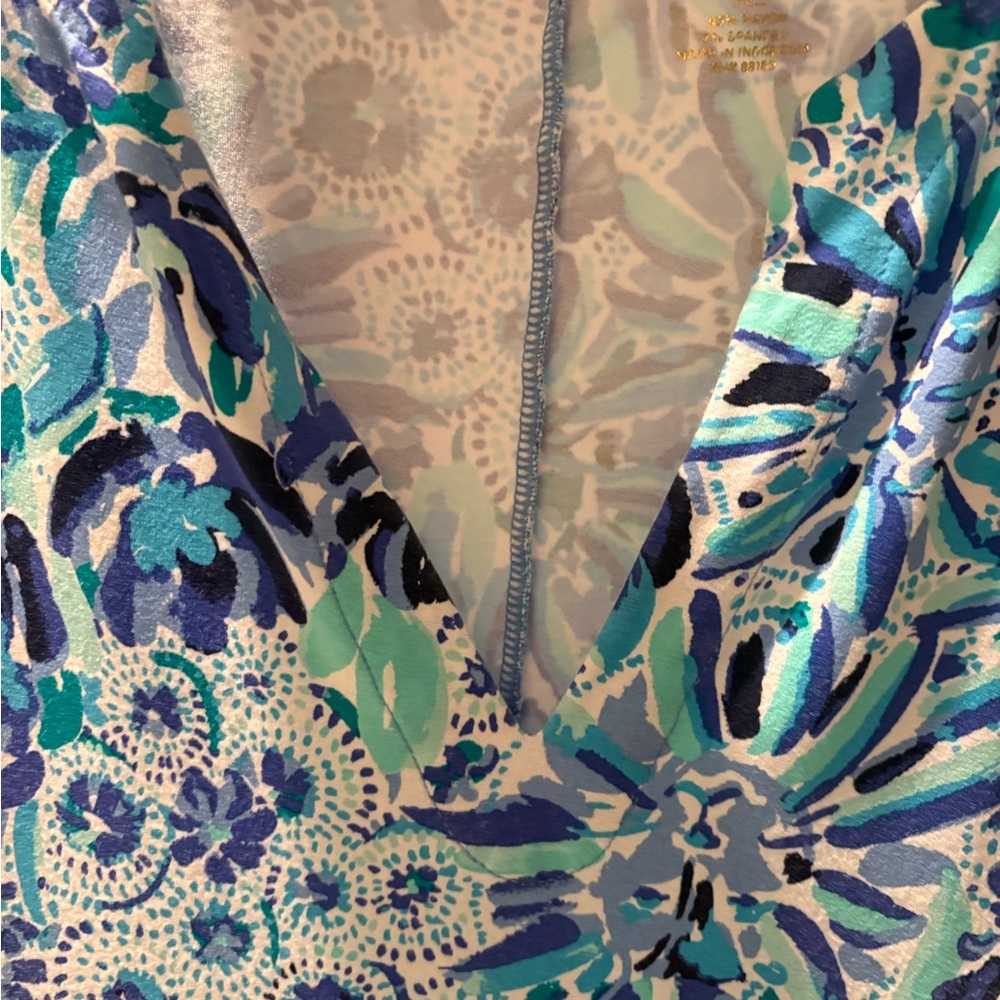 Lilly Pulitzer Vibrant Blue and Green Patterned Dress